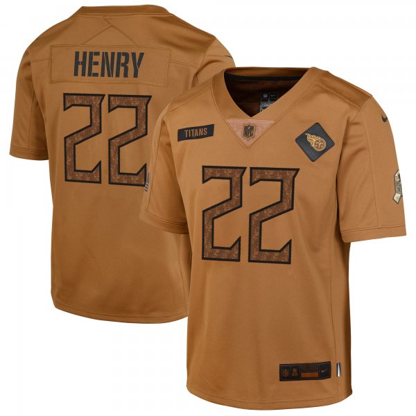 Youth Tennessee Titans Derrick Henry Nike Brown 2023 Salute To Service Limited Jersey