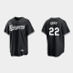 Men's Texas Rangers #22 Jon Gray Black White Official MLB Jersey