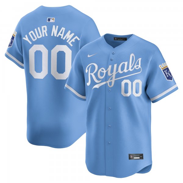 Men's Kansas City Royals  Nike Light Blue  Alternate Limited Custom Jersey