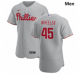 Philadelphia Phillies #45 Zack Wheeler Men Nike Gray Road 2020 Player MLB Jersey