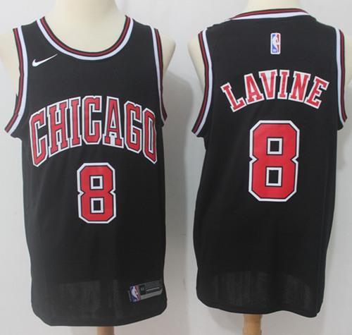 Men's Nike Chicago Bulls #8 Zach LaVine Black Swingman Statement Edition NBA Jersey