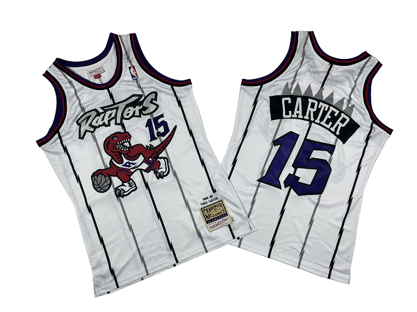 Men's Toronto Raptors #15 Vince Carter 1998-99 White Mitchell and Ness NBA Jersey