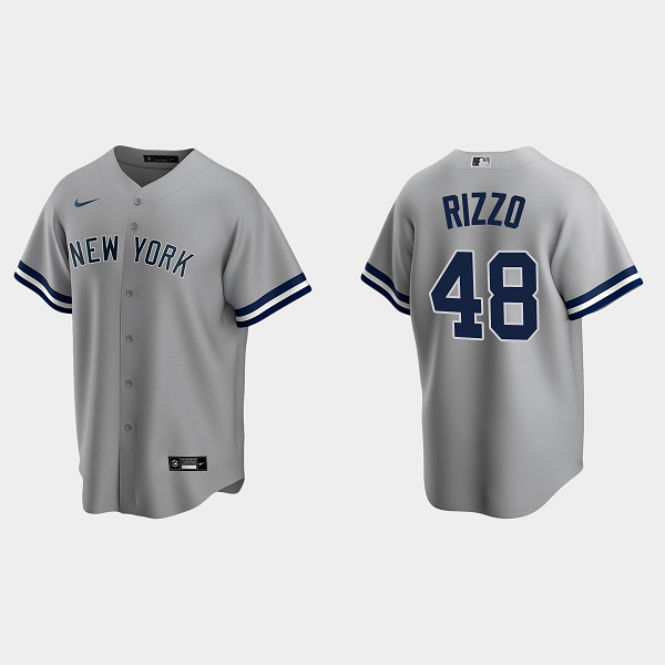 Men's New York Yankees #48 Anthony Rizzo Cool Base Road Gray Jersey