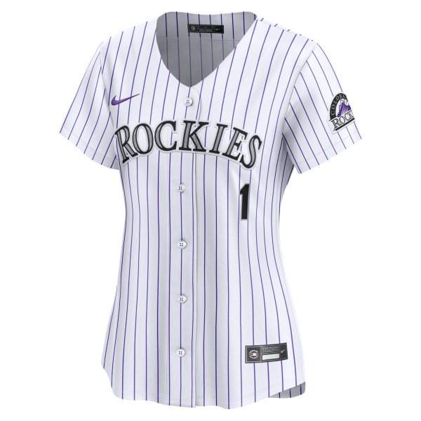 Women's Colorado Rockies Nike White #1 Mom Home Limited Jersey