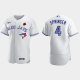 Men's Toronto Blue Jays #4 George Springer White 2021 Memorial Day Flex Base MLB Jersey