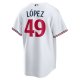 Men's Minnesota Twins Pablo LÃÂ³pez Nike White Home  Replica Player Jersey