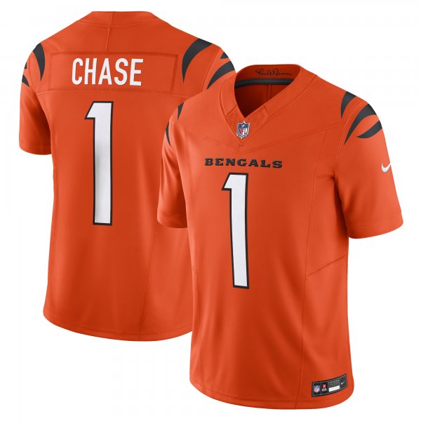 Men's Cincinnati Bengals Ja'Marr Chase Nike Orange Vapor F.U.S.E. Limited Jersey