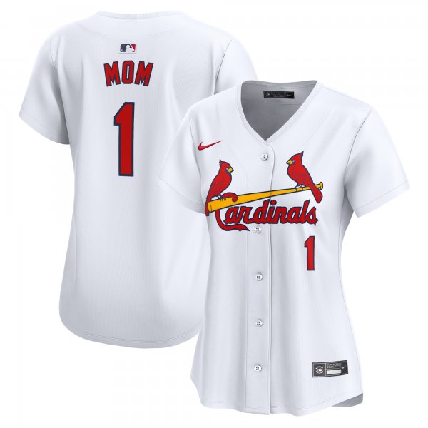 Women's St. Louis Cardinals Nike White #1 Mom Home Limited Jersey