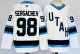 Men's #98 Mikhail Sergachev Utah Hockey Club Black And Blue White City Edition Jersey