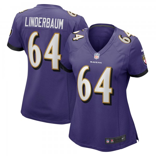 Women's Baltimore Ravens Tyler Linderbaum Nike Purple Player Game Jersey