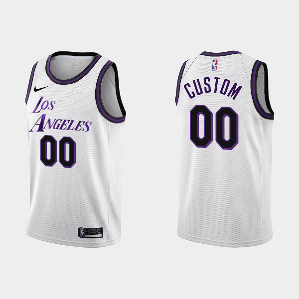 Men's Los Angeles Lakers #00 Custom 2022-23 City Edition White NBA Jersey