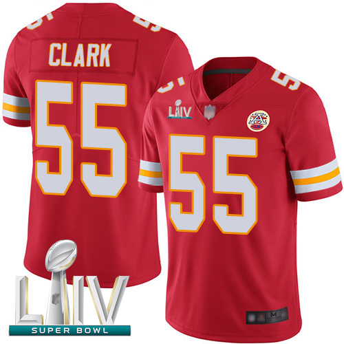 Kansas City Chiefs #55 Frank Clark Red Team Color Super Bowl LIV Bound Men's Stitched NFL Vapor Untouchable Limited Jersey