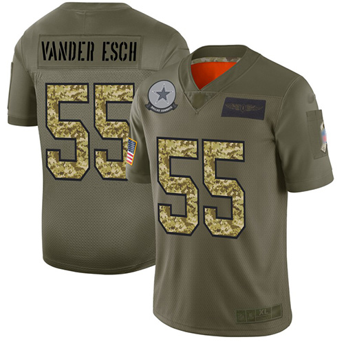 Dallas Cowboys #55 Leighton Vander Esch Olive/Camo Men's Stitched NFL Limited 2019 Salute To Service Jersey