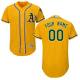 Oakland Athletics Yellow Men's Customized Flex Base MLB Jersey