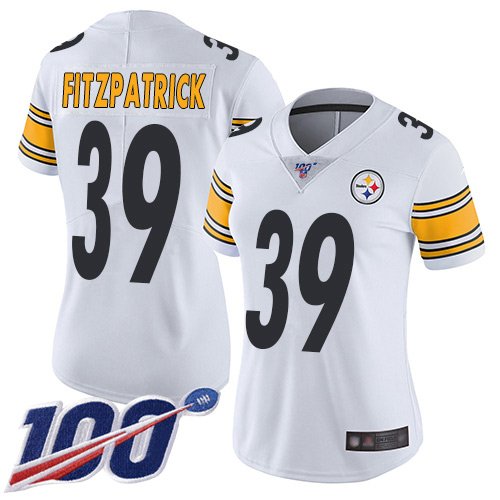 Women's Pittsburgh Steelers #39 Minkah Fitzpatrick WhiteStitched NFL 100th Season Vapor Limited Jersey