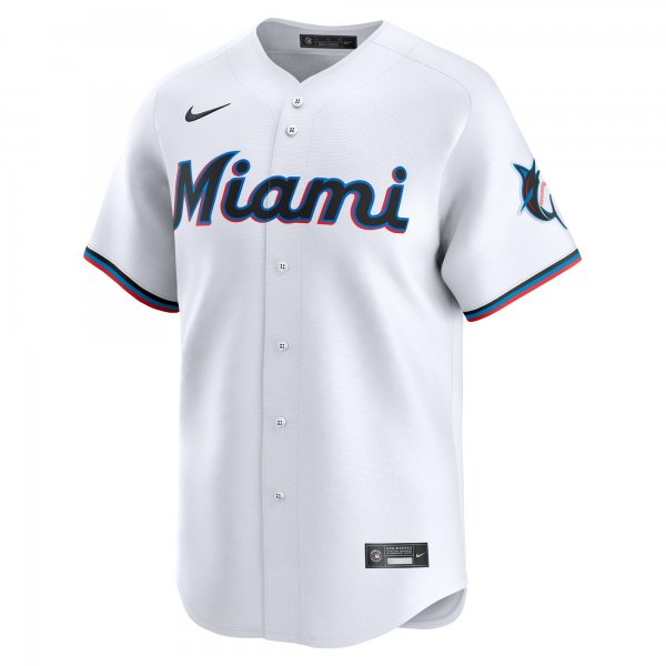 Men's Miami Marlins Nike White #1 Dad Home Limited Jersey