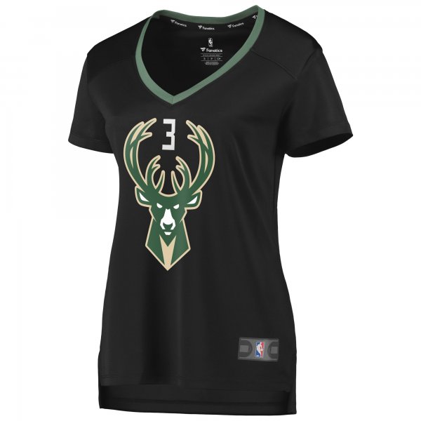 Women's Milwaukee Bucks George Hill Fanatics Black Fast Break Replica Player Jersey - Statement Edition