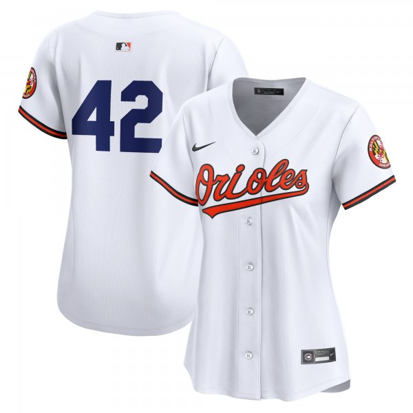 Women's Baltimore Orioles  Nike White 2024 Jackie Robinson Day Home Limited Jersey