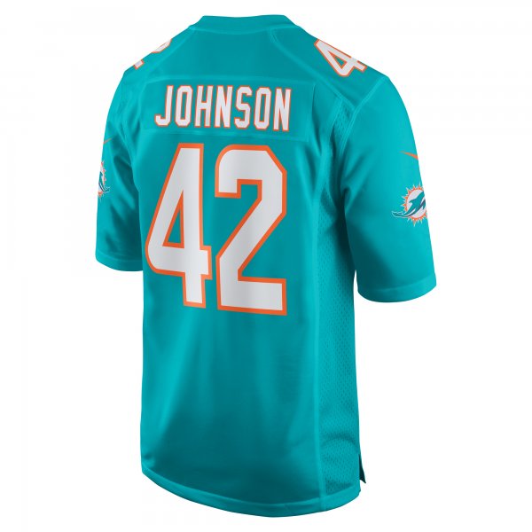 Men's Miami Dolphins Alexander Johnson Nike  Aqua  Game Jersey