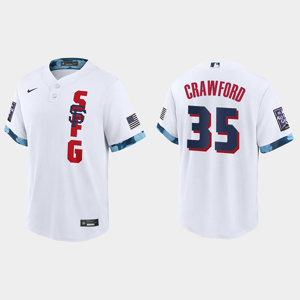 Men's San Francisco Giants #35 Brandon Crawford White 2021 MLB All-Star Game Jersey