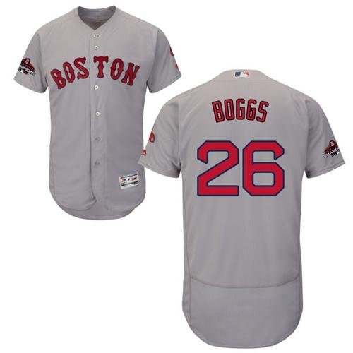 Boston Red Sox #26 Wade Boggs Grey Flexbase Collection 2018 World Series Champions Stitched MLB Jersey