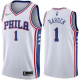 Youth Philadelphia 76ers #1 James Harden Association Edition White Jersey