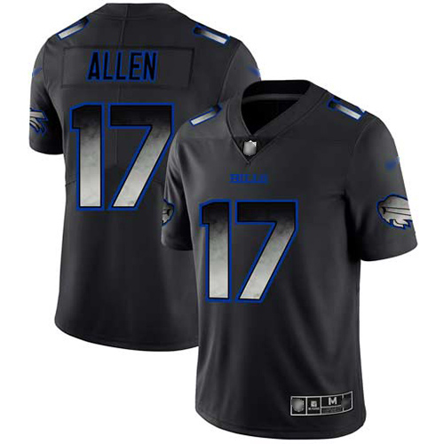 Buffalo Bills #17 Josh Allen Black Men's Stitched NFL Vapor Untouchable Limited Smoke Fashion Jersey