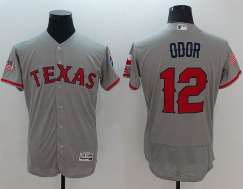 Texas Rangers #12 Rougned Odor Grey Fashion Stars And Stripes Flexbase Stitched MLB Jersey