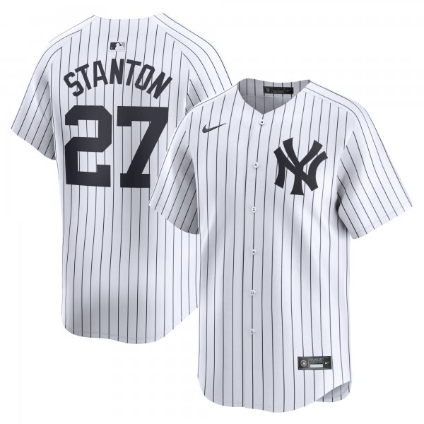 Men's New York Yankees #27 Giancarlo Stanton Nike White Home Limited Player Jersey