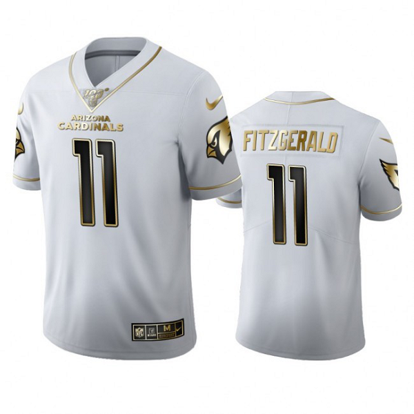 Arizona Cardinals #11 Larry Fitzgerald Men's Nike White Golden Edition Vapor Limited NFL 100 Jersey