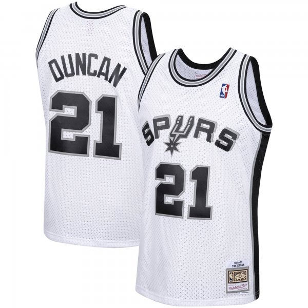 Men's San Antonio Spurs Tim Duncan Mitchell & Ness White 1998/99 Hardwood Classics Swingman Jersey