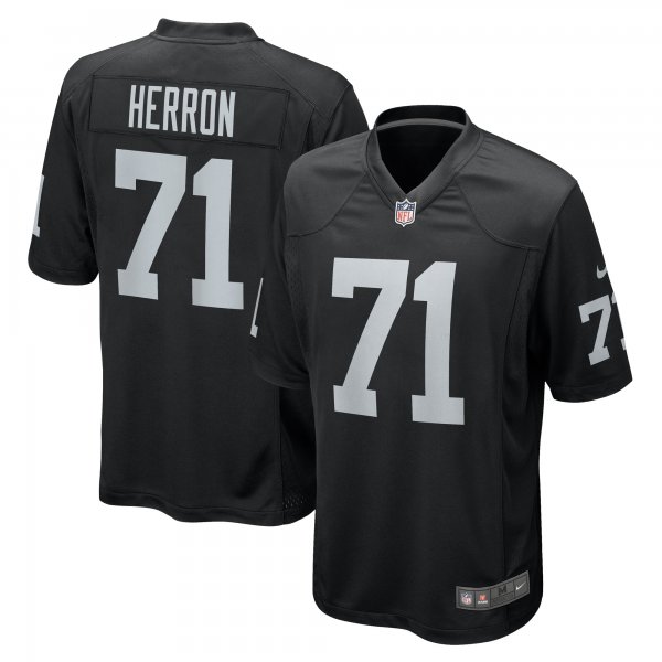 Men's Las Vegas Raiders Justin Herron Nike  Black Team Game Jersey