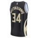 Men's Milwaukee Bucks Giannis Antetokounmpo Fanatics Black Fast Break Replica Player Jersey - Statement Edition