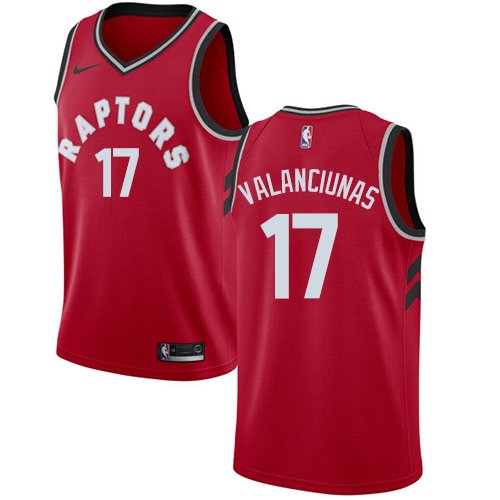 Men's Nike Toronto Raptors #17 Jonas Valanciunas Red Swingman Icon Edition NBA Jersey