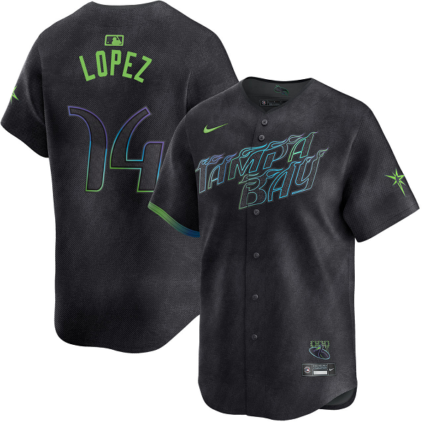 Men's Tampa Bay Rays #74 Jacob Lopez City Connect Limited Jersey