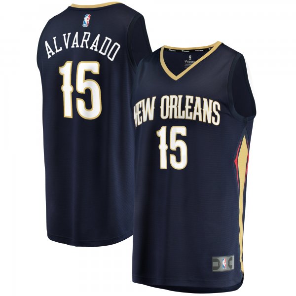 Men's New Orleans Pelicans Jose Alvarado Fanatics Navy Fast Break Replica Jersey - Icon Edition