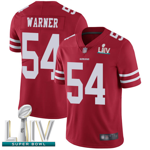 San Francisco 49ers #54 Fred Warner Red Team Color Super Bowl LIV Bound Men's Stitched NFL Vapor Untouchable Limited Jersey