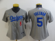 Women's Nike Los Angeles Dodgers #5 Freddie Freeman Grey 2021 Stitched MLB Jersey