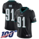 Philadelphia Eagles #91 Fletcher Cox Black Alternate Men's Stitched NFL 100th Season Vapor Limited Jersey