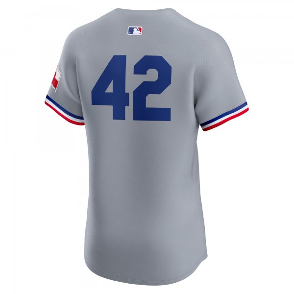 Men's Texas Rangers Nike Gray Road 2024 Jackie Robinson Day Elite Jersey