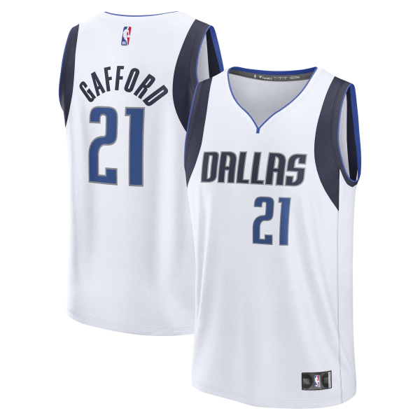 Youth Dallas Mavericks Daniel Gafford Fanatics White Fast Break Player Jersey - Association Edition