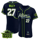 Men's Atlanta Braves #27 Austin Riley Black 2023 Out Kast Flex Base Jersey