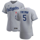 Men's Los Angeles Dodgers #5 Freddie Freeman Away Player Gray Jersey