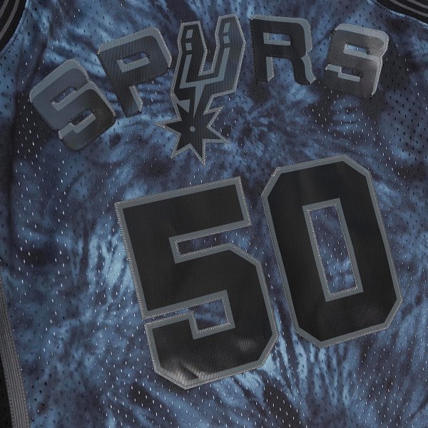 Men's San Antonio Spurs David Robinson Mitchell & Ness Black Hardwood Classics 1998/99 Tie-Dye Swingman Jersey