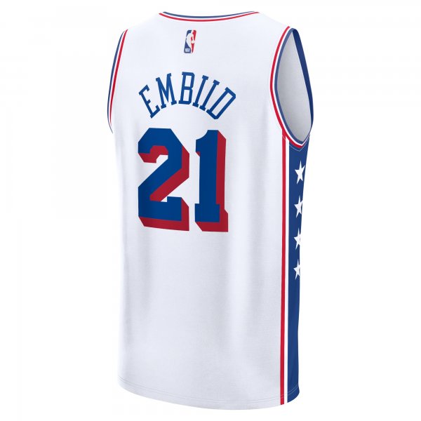 Men's Philadelphia 76ers Joel Embiid Fanatics White Fast Break Replica Player Jersey - Association Edition