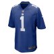 Men's New York Giants Malik Nabers Nike Royal 2024 NFL Draft First Round Pick Player Game Jersey