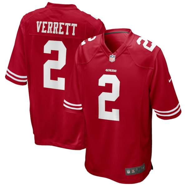 Men's Nike San Francisco 49ers #2 Jason Verrett Scarlet NFL Limited Player Jersey