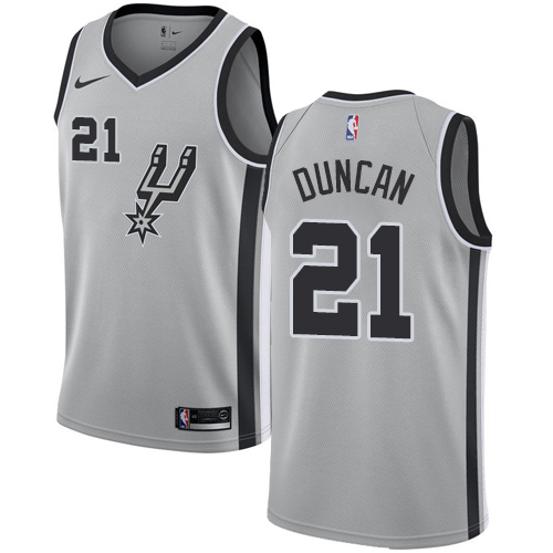 Men's Nike San Antonio Spurs #21 Tim Duncan Silver Swingman Statement Edition NBA Jersey