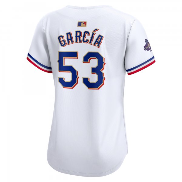 Women's Texas Rangers Adolis Garcia Nike White 2024 Gold Collection Limited Player Jersey