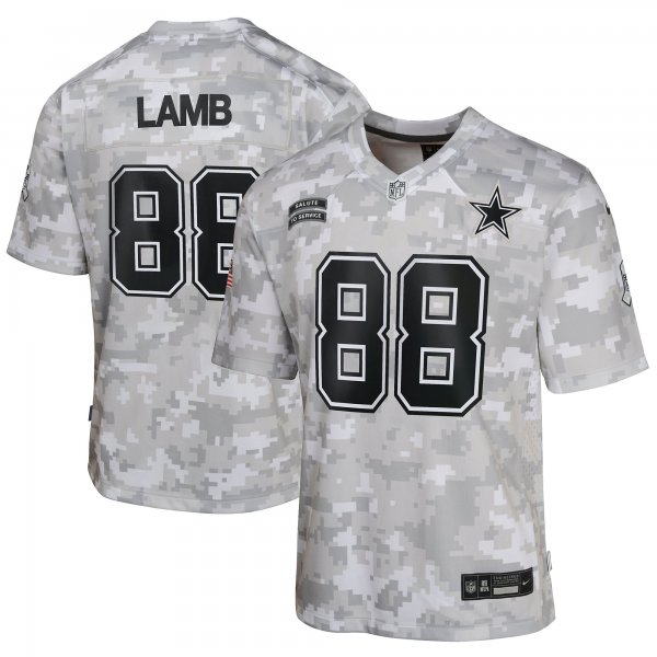 Youth Dallas Cowboys #88 CeeDee Lamb Nike Arctic Camo 2024 Salute to Service Game Jersey